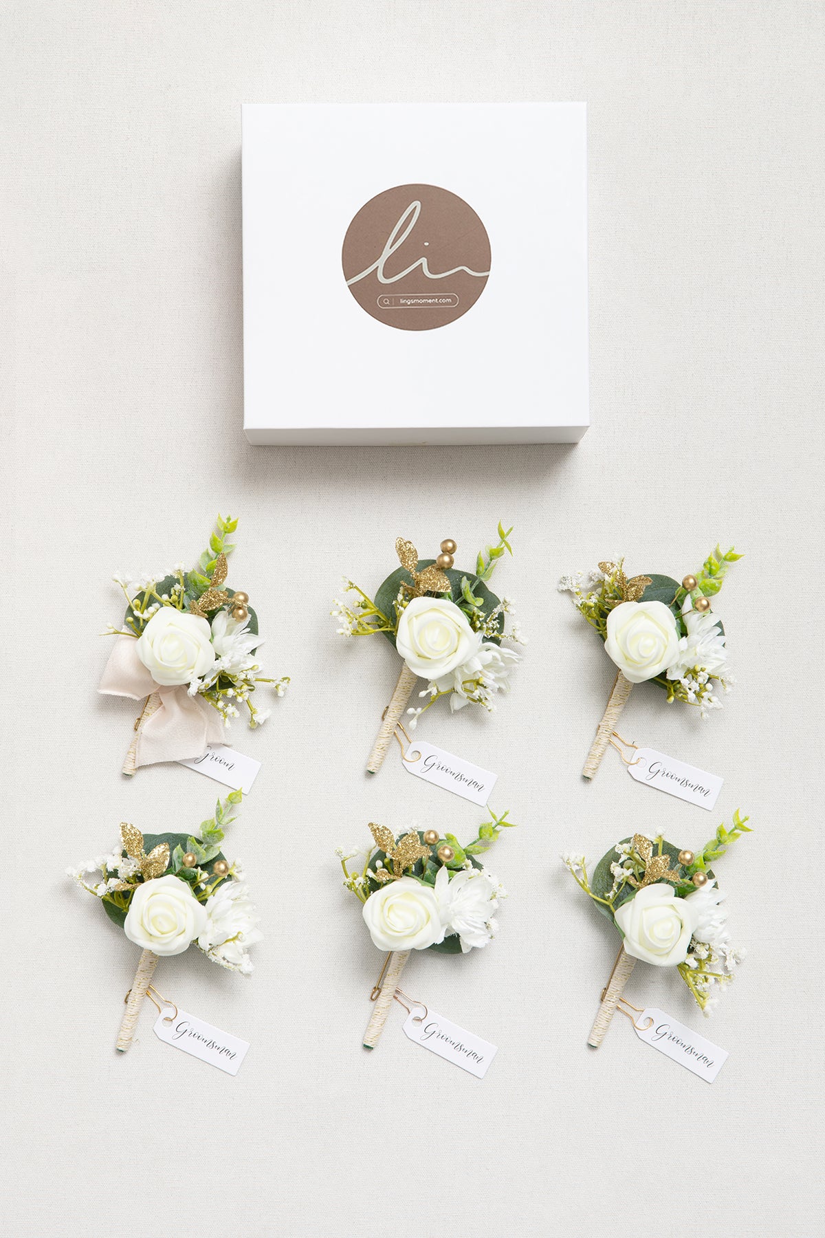 Boutonnieres in Ivory (Set of 6) - Image 6