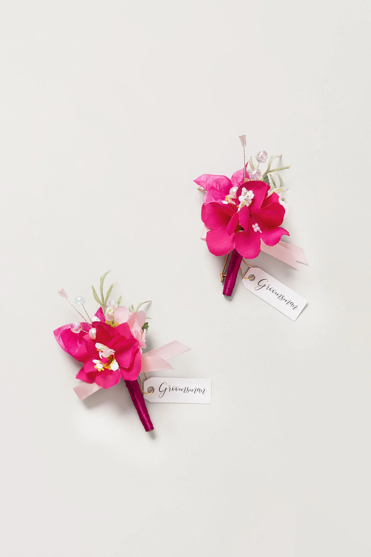 Boutonnieres in Magenta & Berry Pink