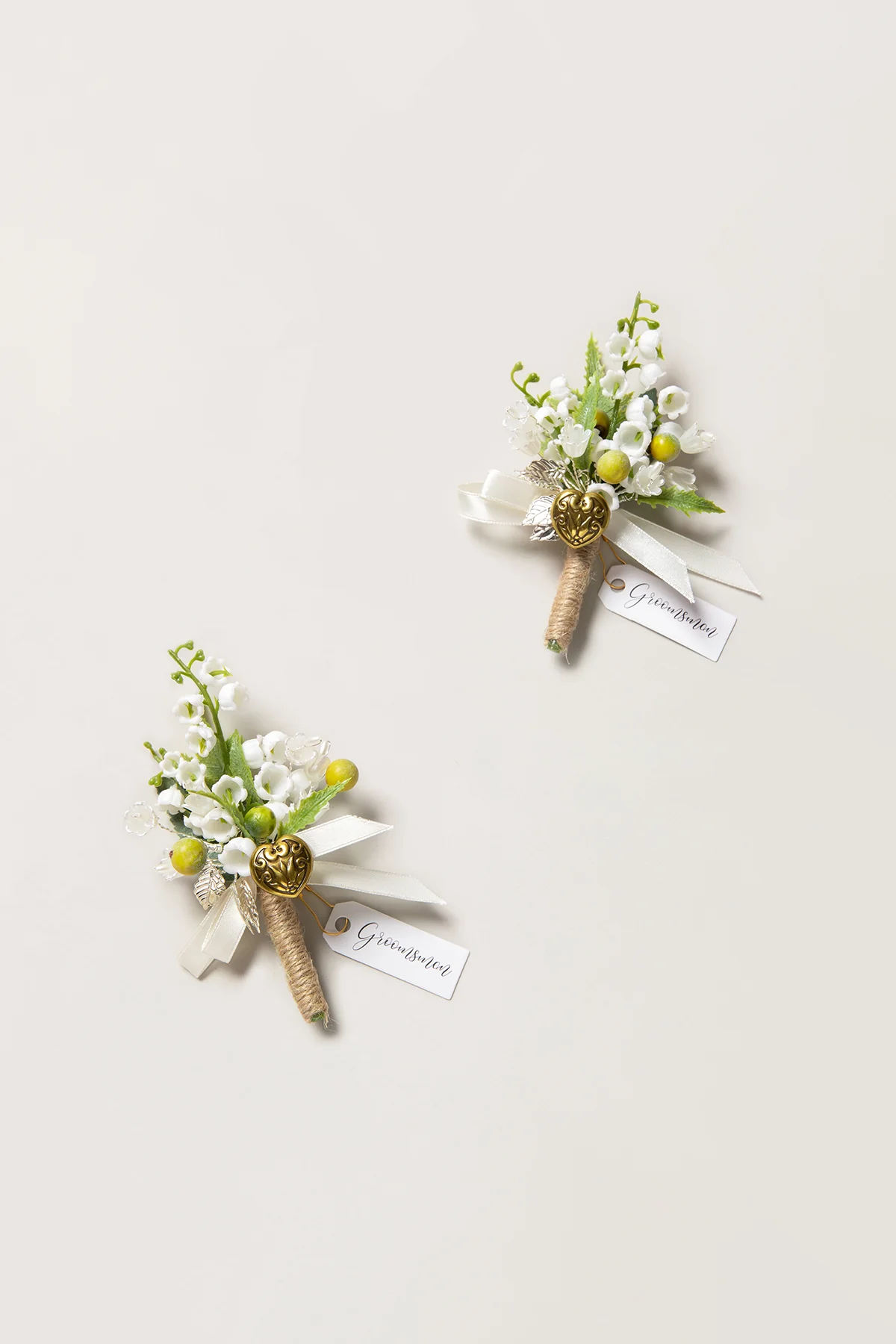 Boutonnieres in May Lily & Olive (Set of 2) | Clearance