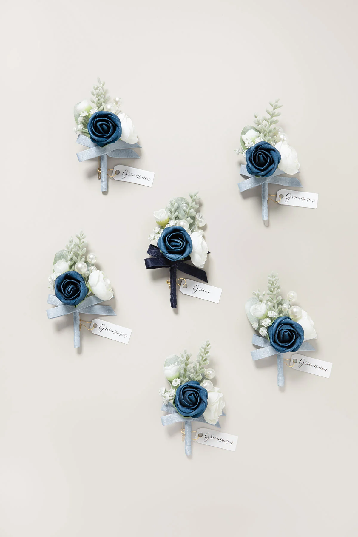 Boutonnieres in Noble Navy Blue (Set of 6)
