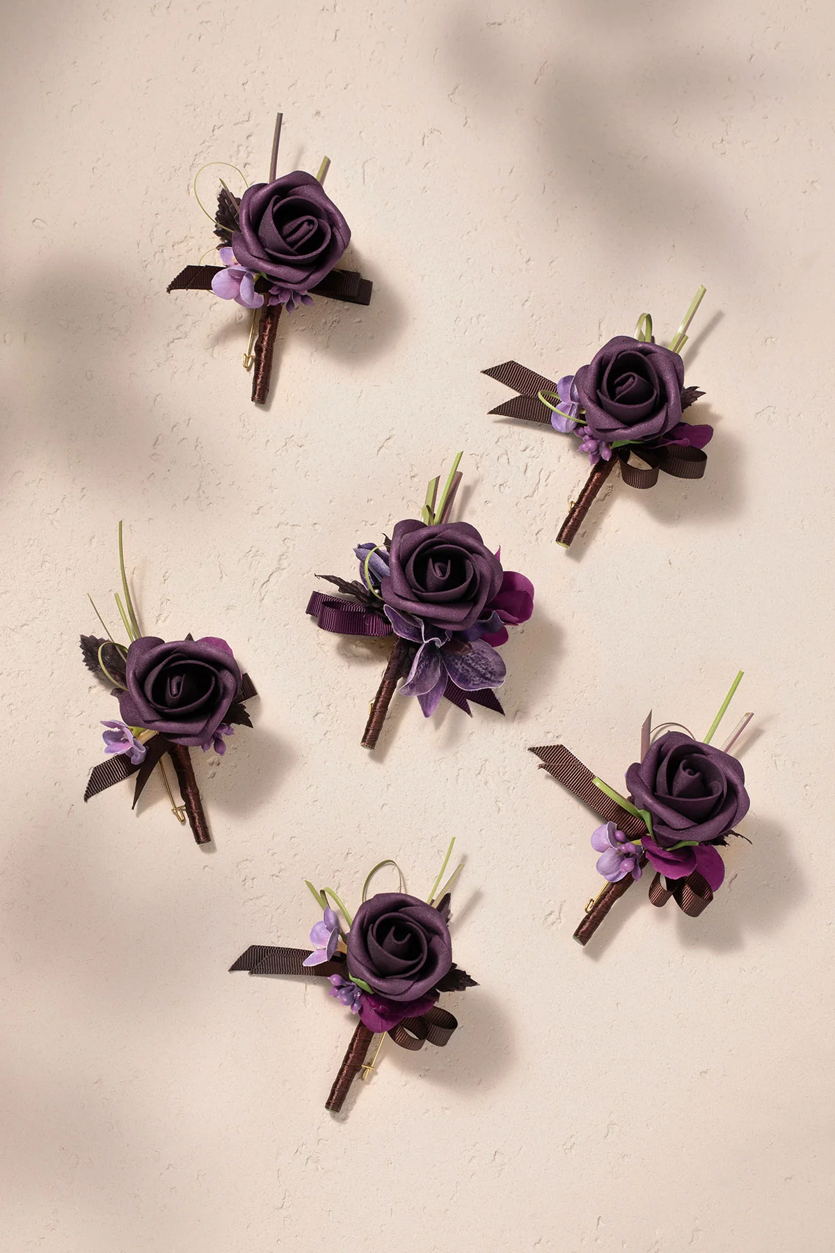 Boutonnieres in Plum Velvet Wedding (Set of 6) - Image 2