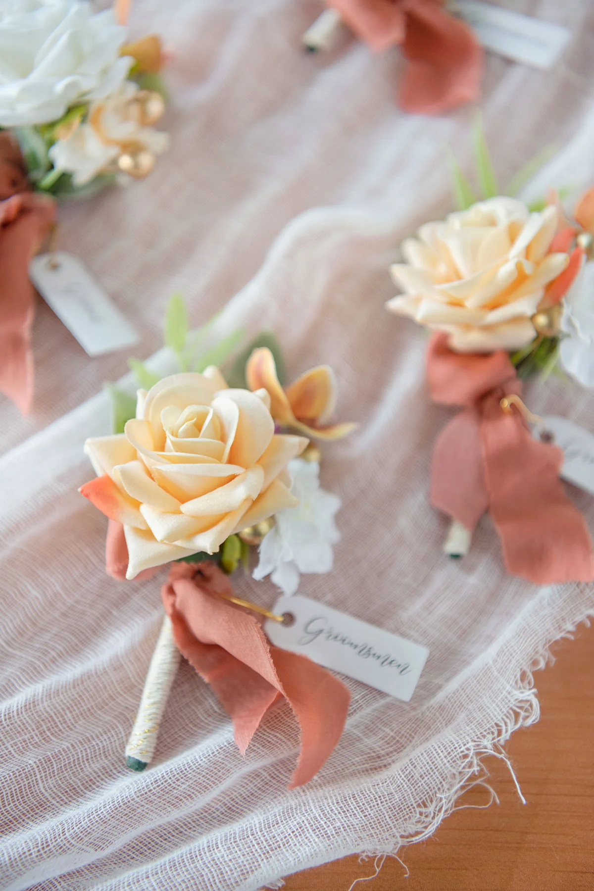 Boutonnieres in Sunset Terracotta - Image 4