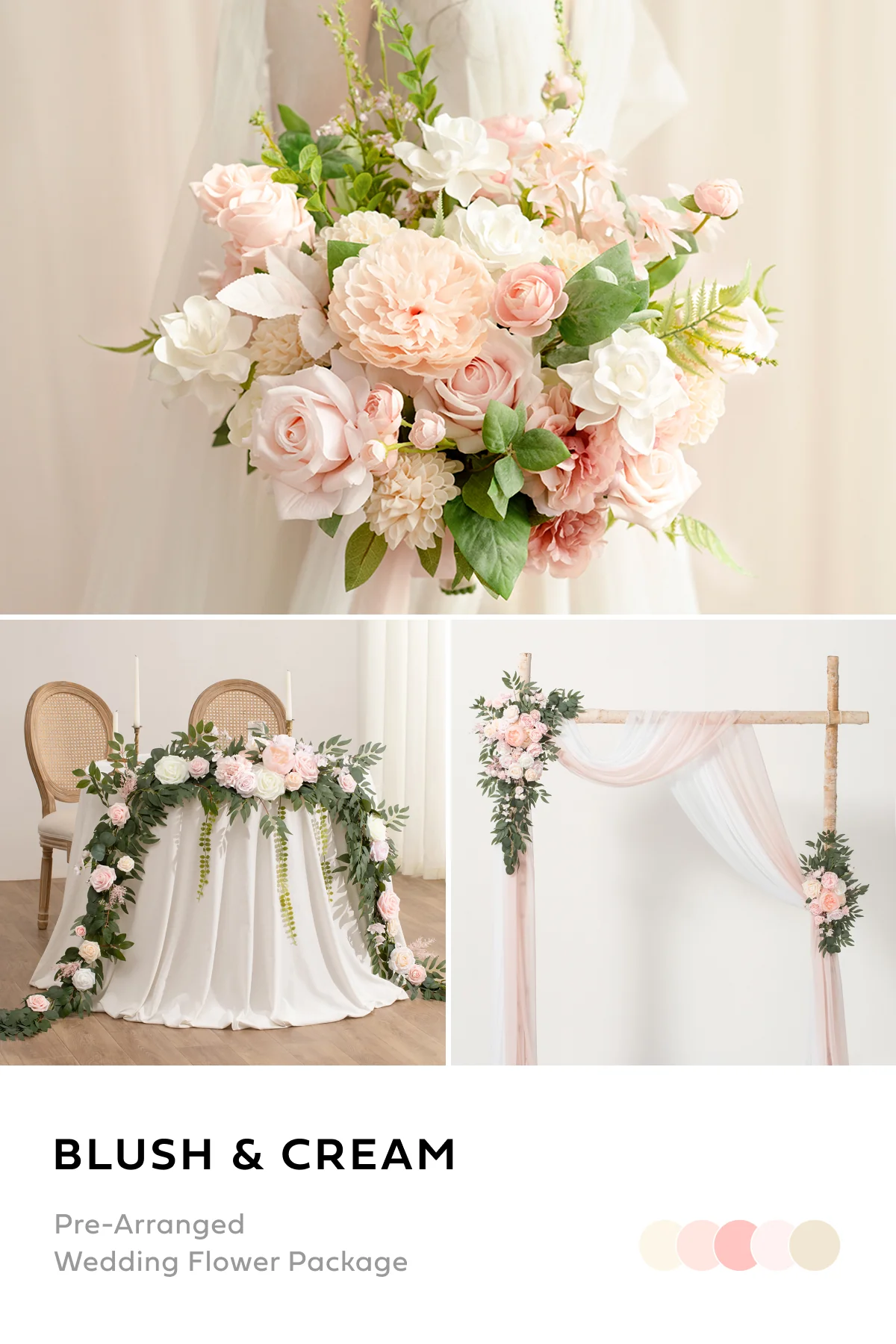 Wedding Flower Packages in Blush & Cream