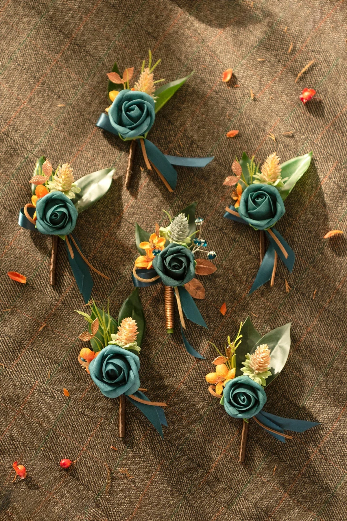 Wedding Flower Packages in Dark Teal & Burnt Orange - Image 16