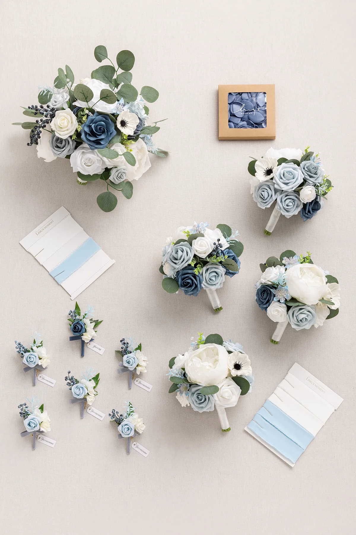 Wedding Flower Packages in Dusty Blue & Navy - Image 7