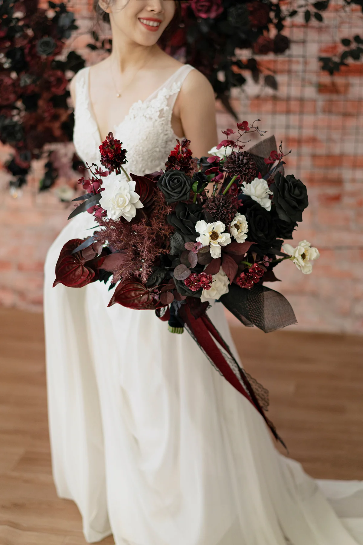Wedding Flower Packages in Moody Burgundy & Black - Image 3