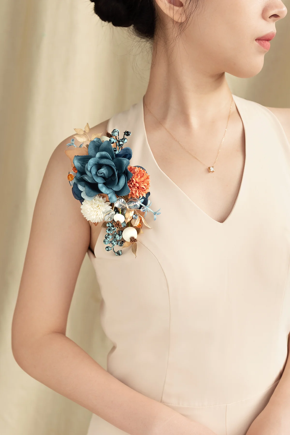 Wedding Flower Packages in Russet Orange & Denim Blue - Image 7