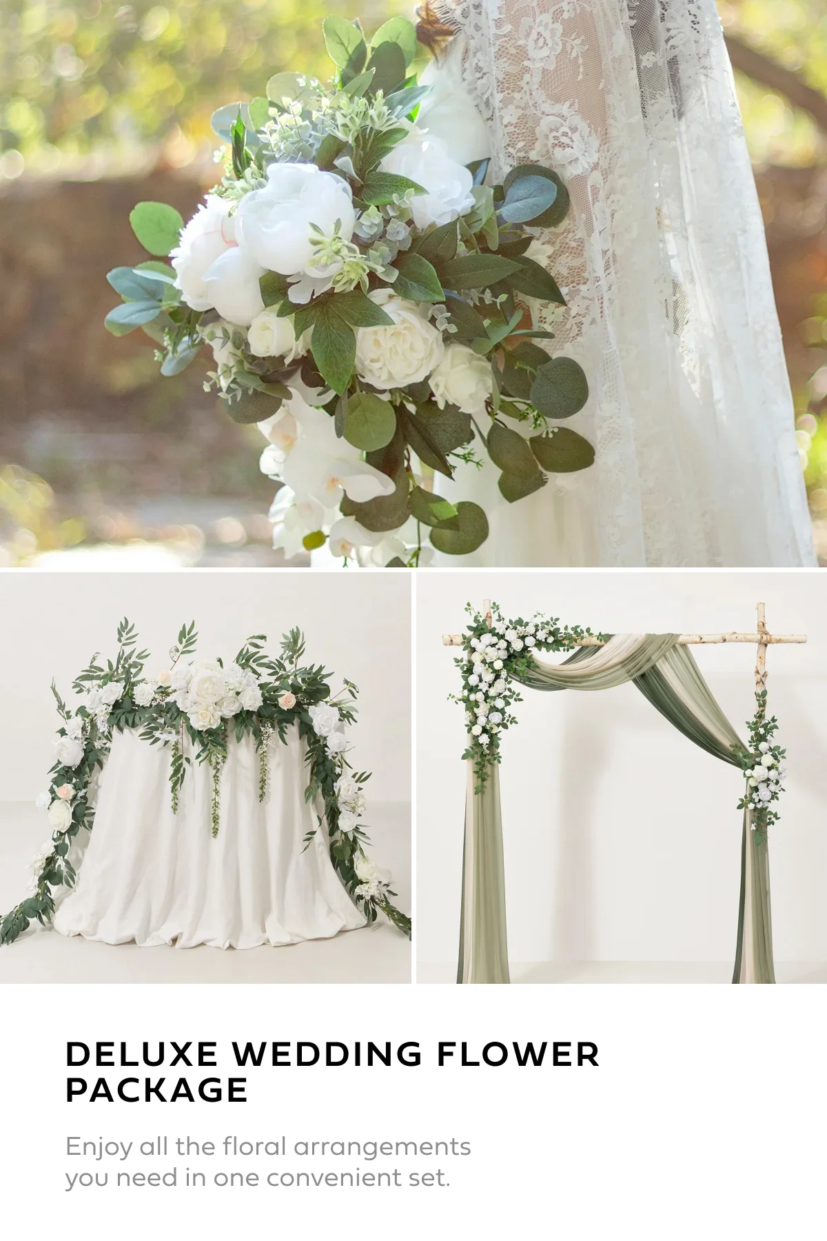 Wedding Flower Packages in White & Sage - Image 2