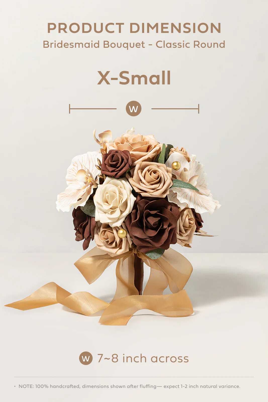 Bridesmaid Bouquet in Caramel & Walnut Brown - Image 7
