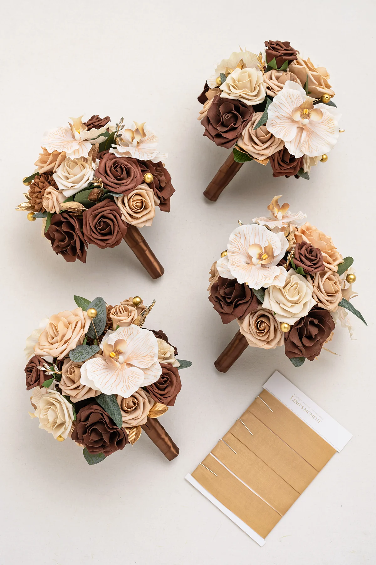 Bridesmaid Bouquet in Caramel & Walnut Brown - Image 8
