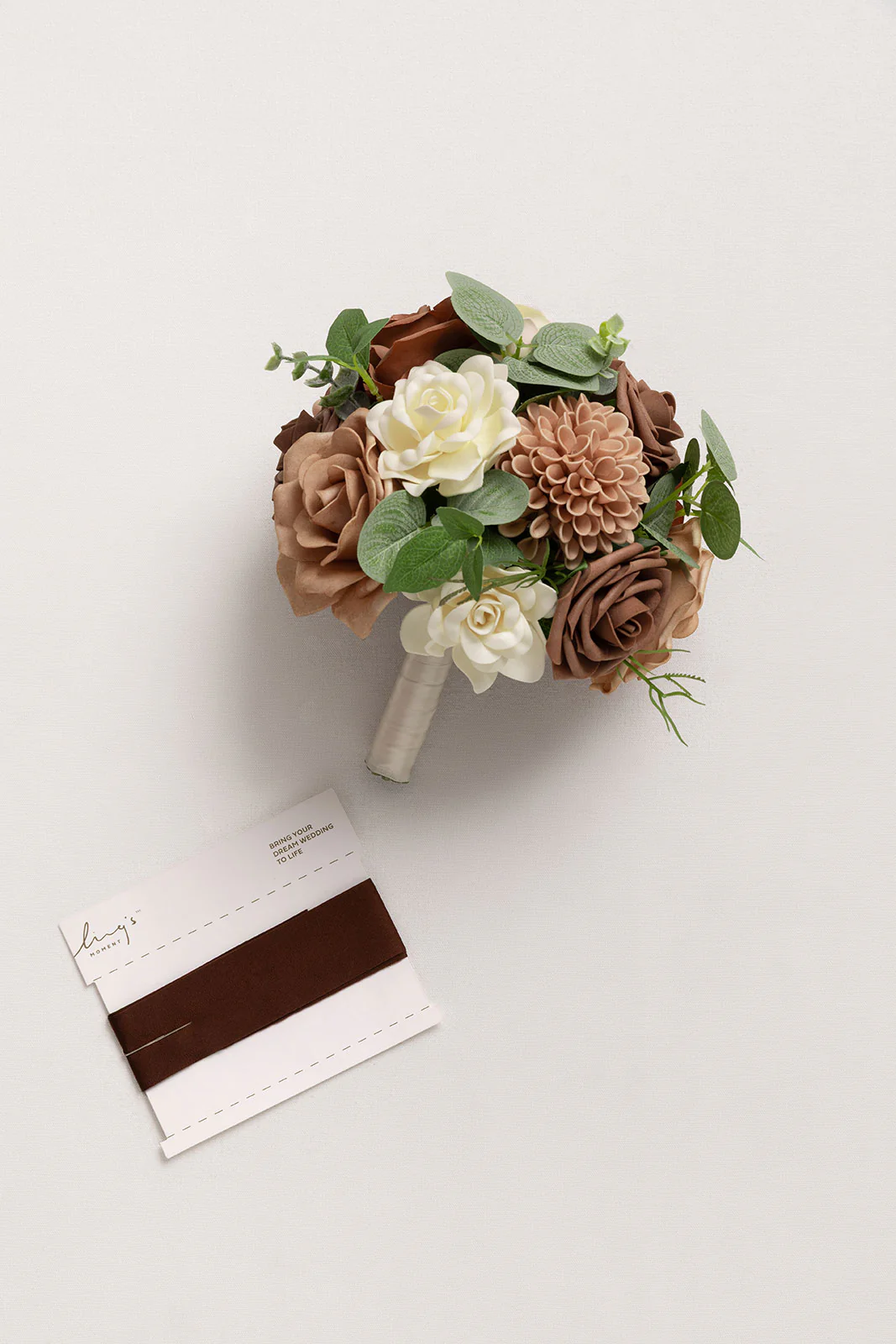 Bridesmaid Bouquet in Earth Brown & Sand Beige (Set of 1) - Image 5