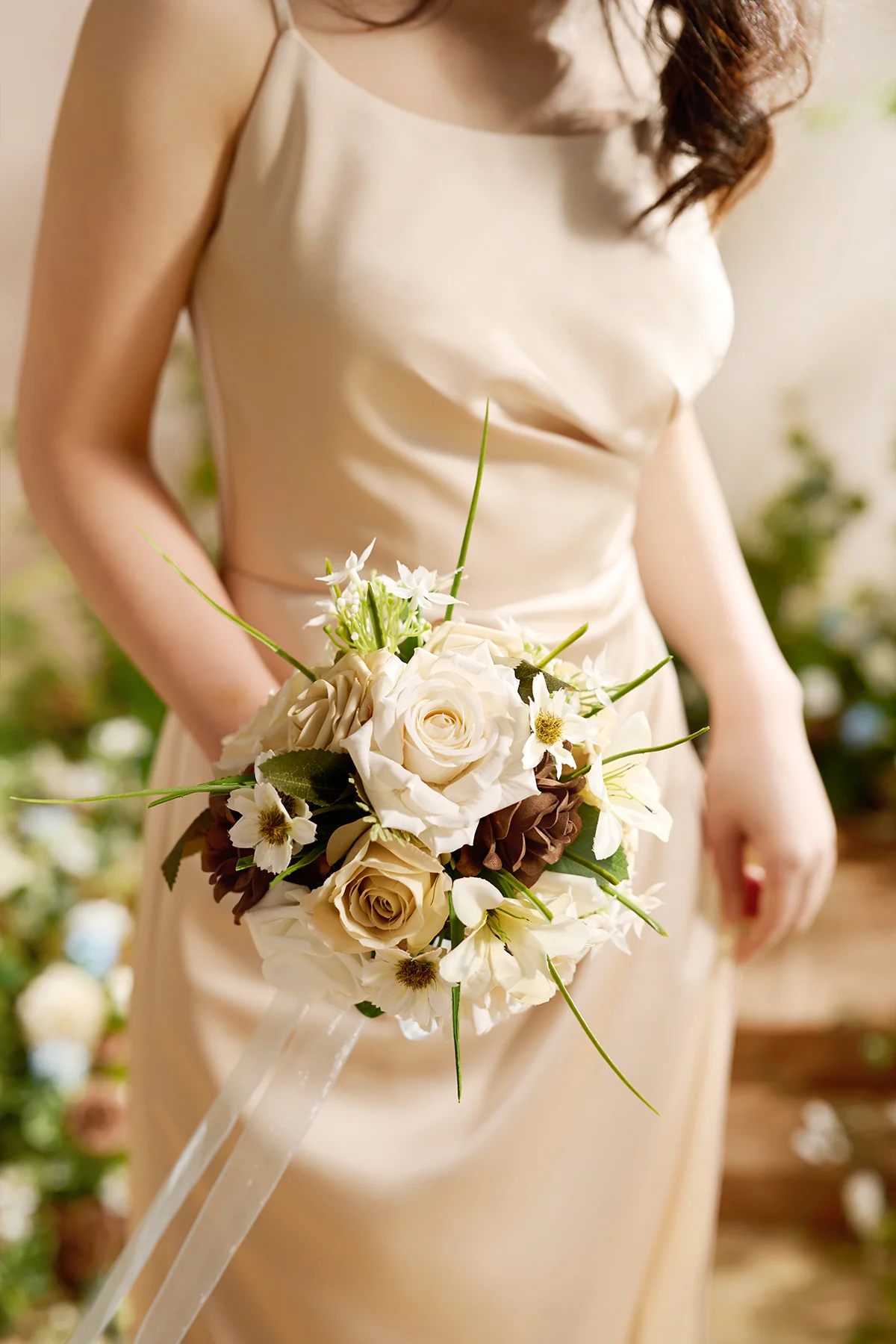 Bridesmaid Bouquet in Earth Brown & Tawny Beige | Clearance - Image 11