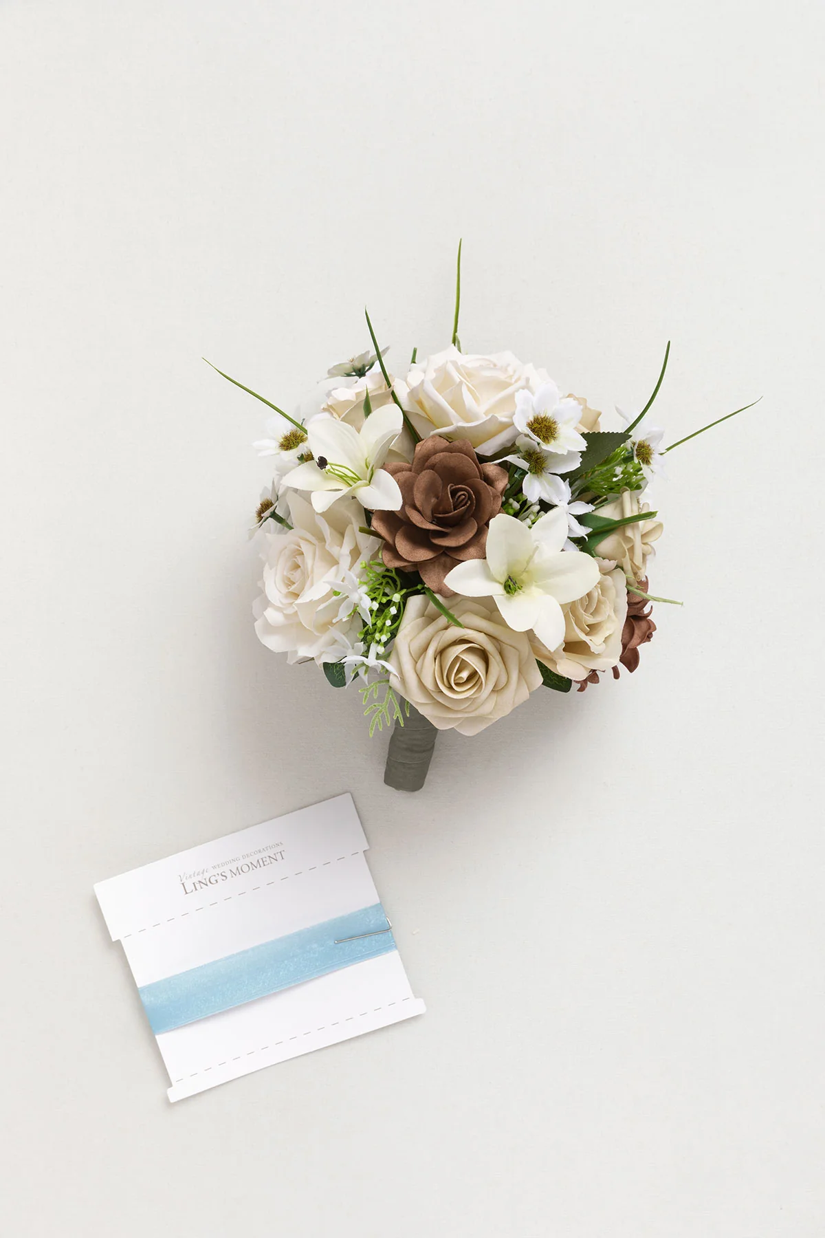Bridesmaid Bouquet in Earth Brown & Tawny Beige | Clearance - Image 18
