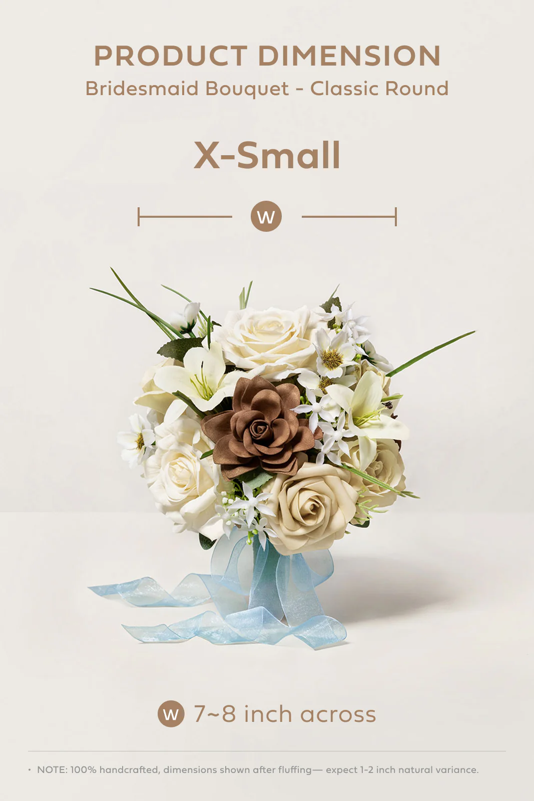 Bridesmaid Bouquet in Earth Brown & Tawny Beige | Clearance - Image 7
