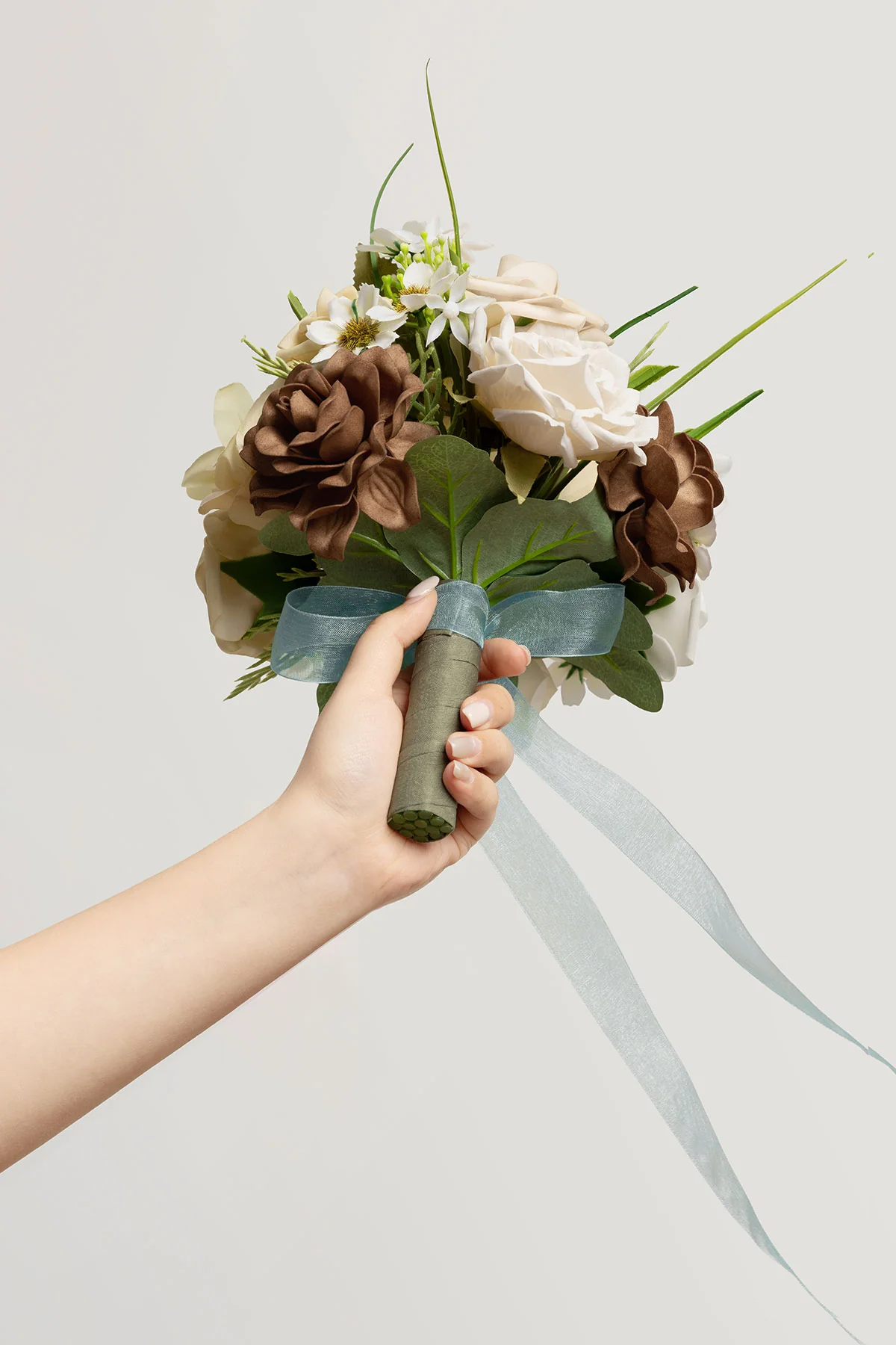 Bridesmaid Bouquet in Earth Brown & Tawny Beige | Clearance - Image 8