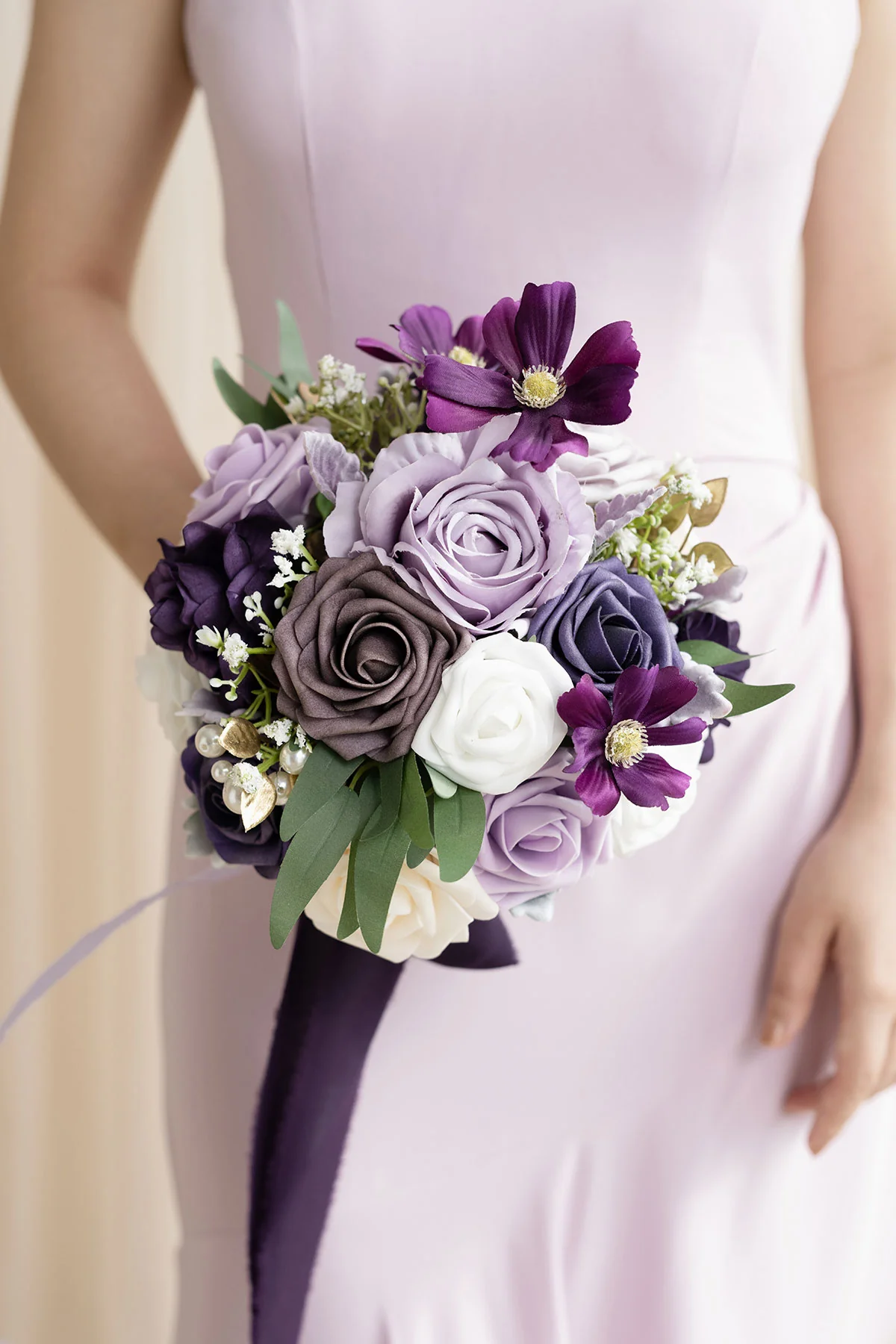 Bridesmaid Bouquet in Lilac & Cream | Clearance - Image 3