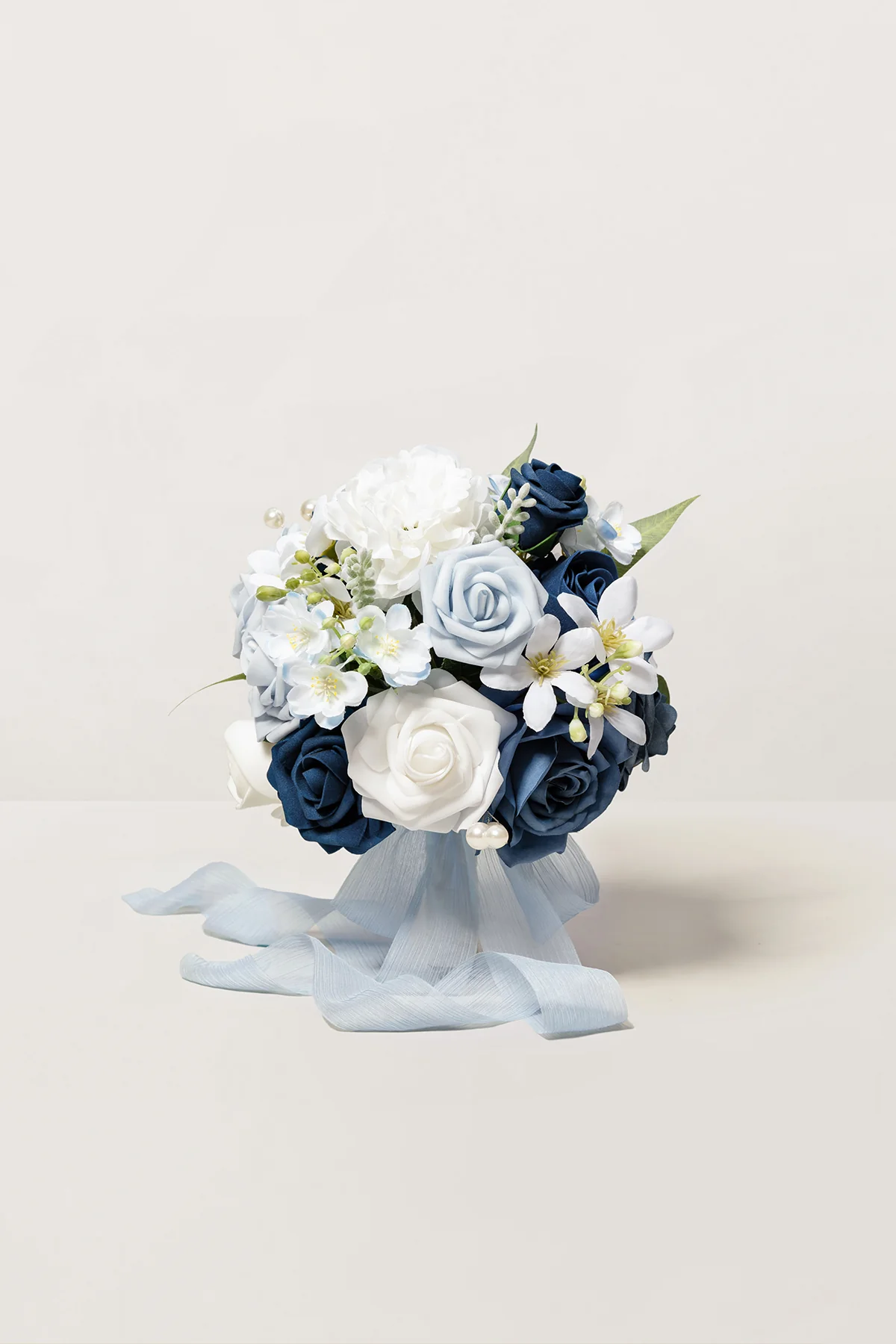 Bridesmaid Bouquet in Navy Blue & Cream | Clearance