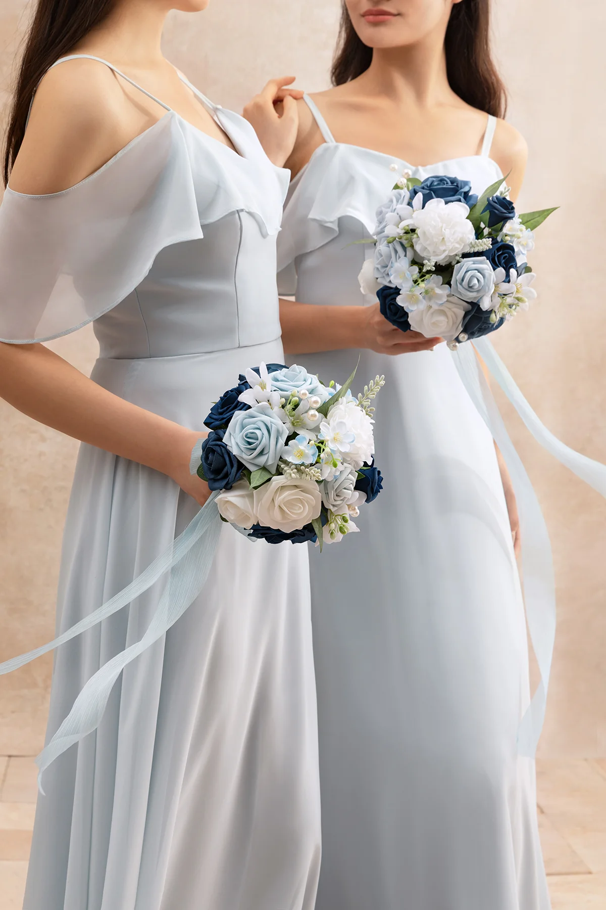 Bridesmaid Bouquet in Navy Blue & Cream | Clearance - Image 2