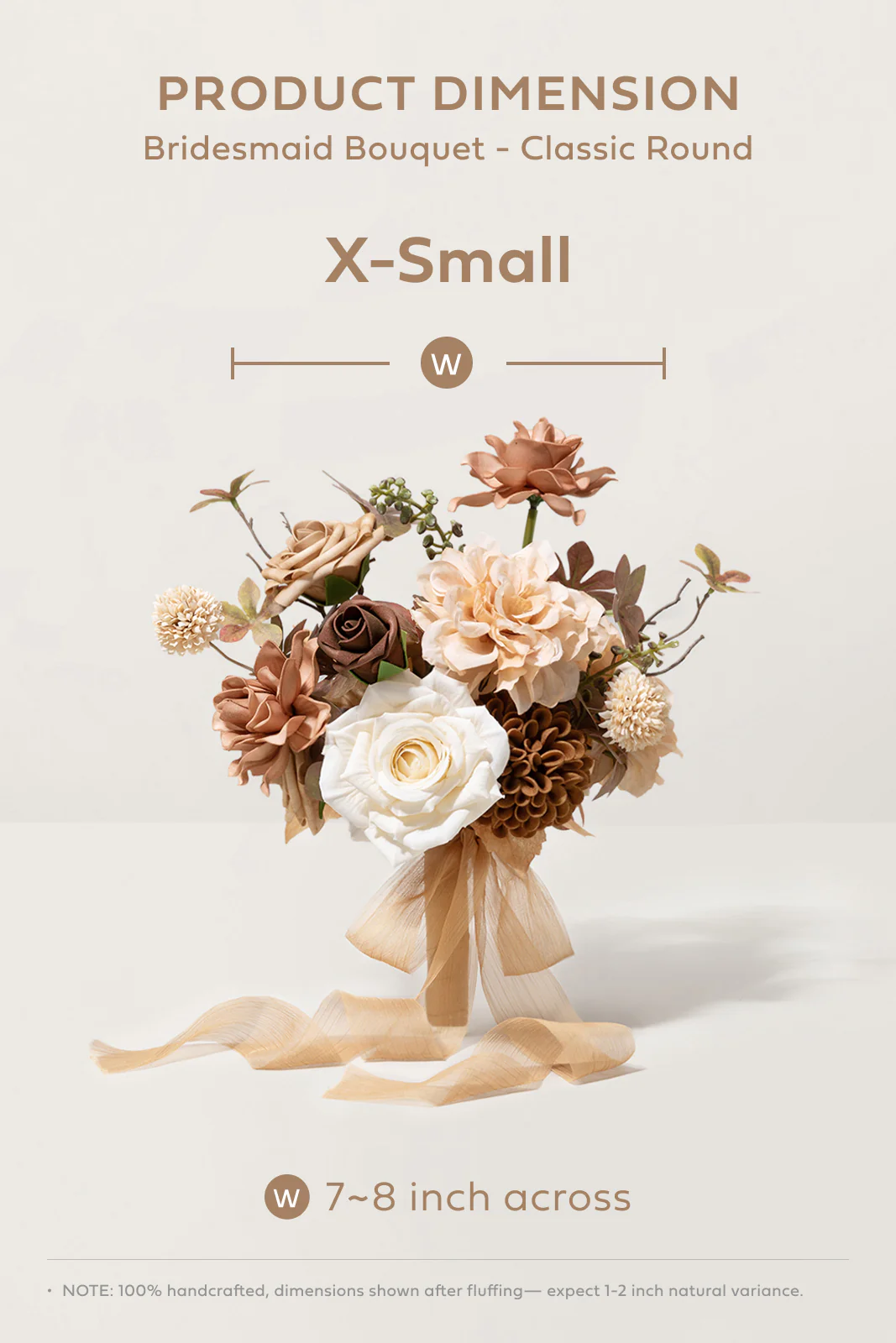 Bridesmaid Bouquet in Organic Sand Beige Elegance - Image 4