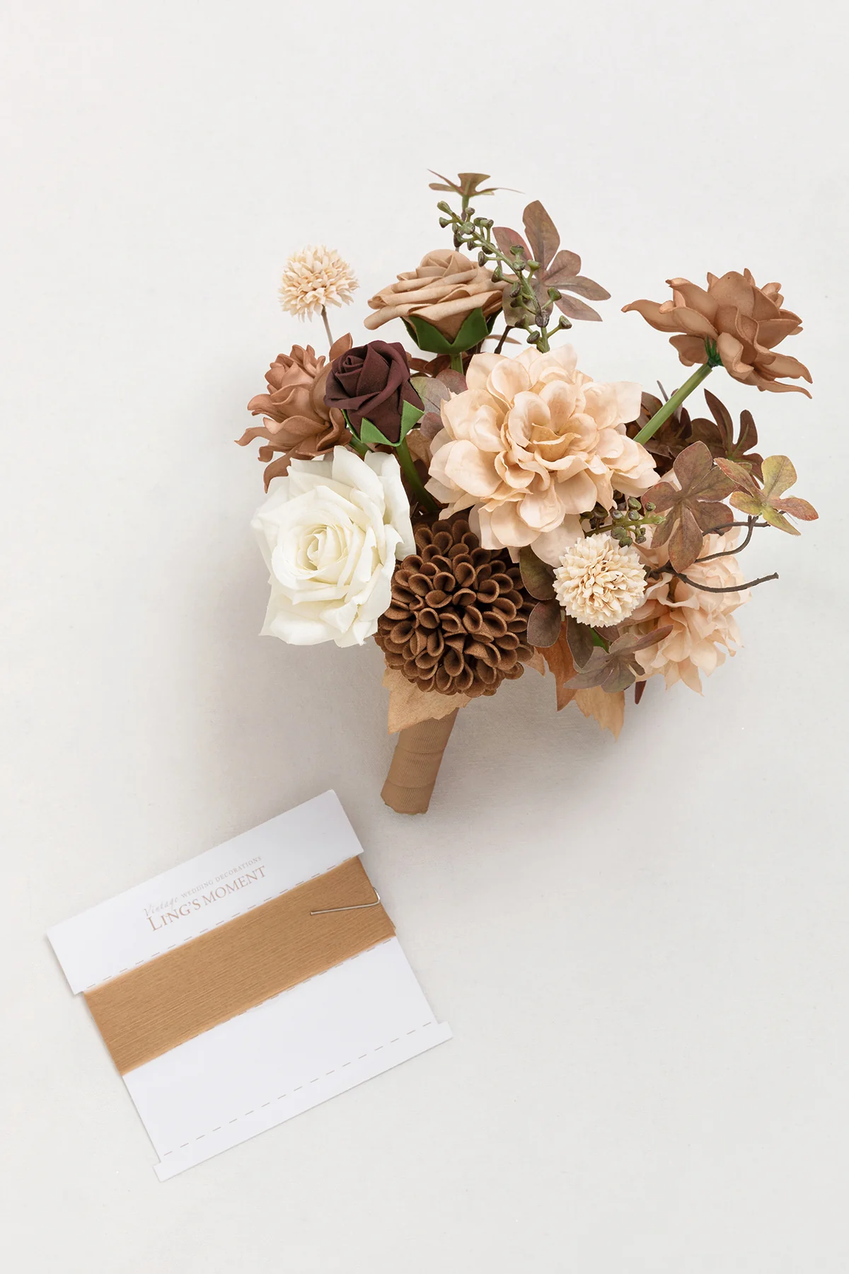 Bridesmaid Bouquet in Organic Sand Beige Elegance - Image 5