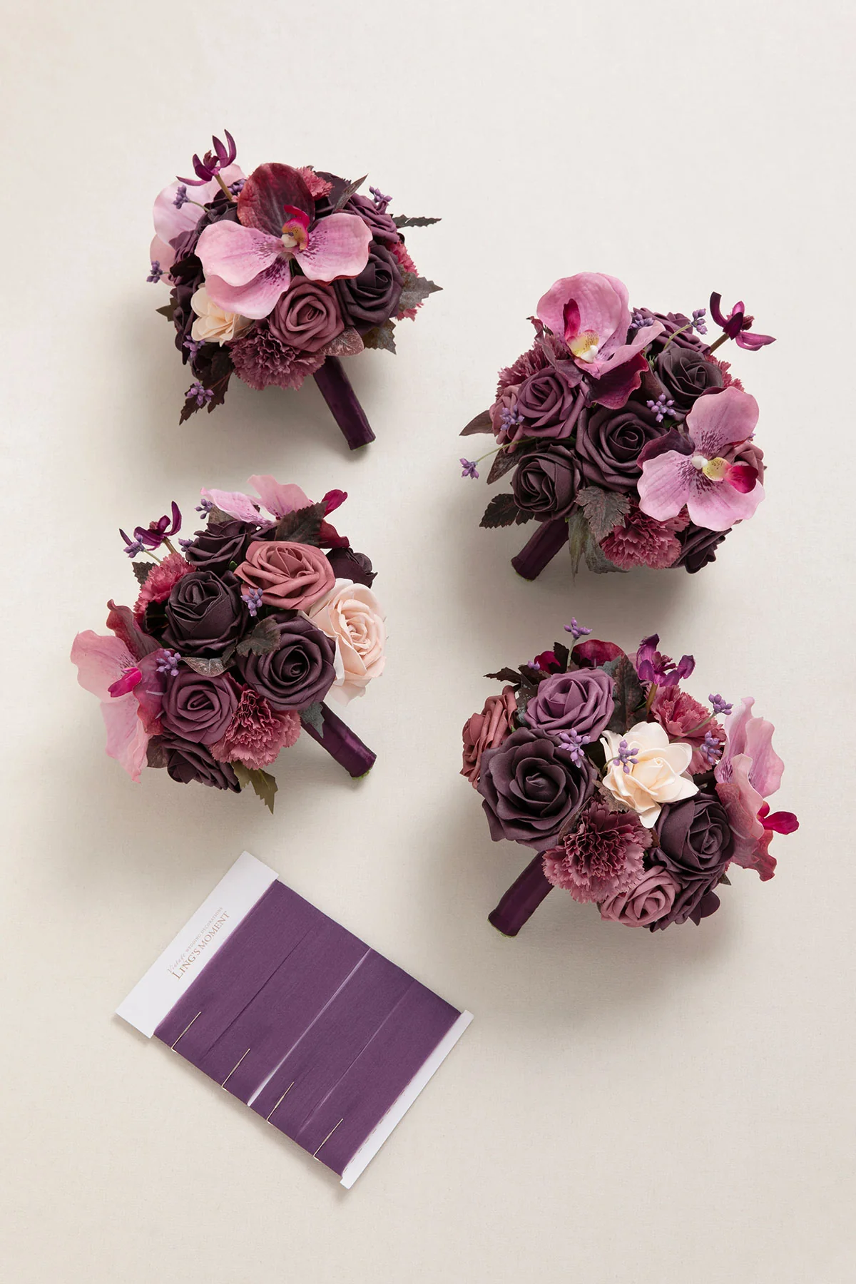 Bridesmaid Bouquet in Plum Velvet Wedding - Image 7