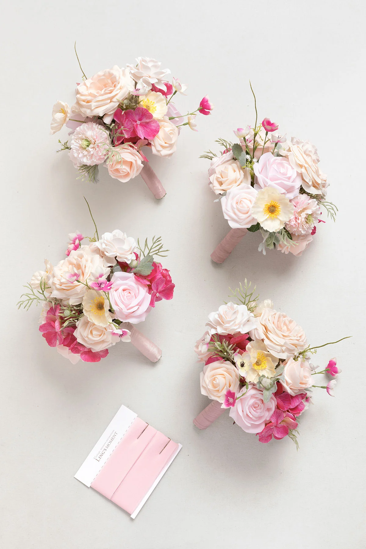 Bridesmaid Bouquet in Powder Pink & Berry Pink & Cream - Image 5