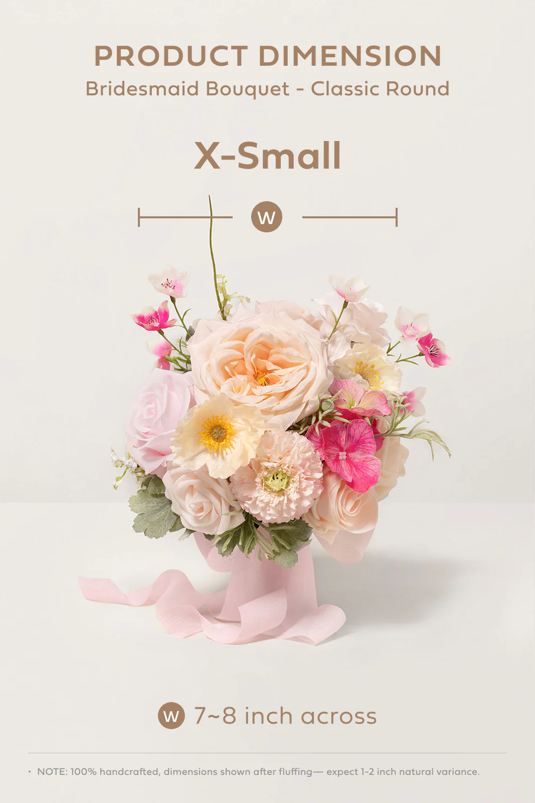 Bridesmaid Bouquet in Powder Pink & Berry Pink & Cream - Image 7