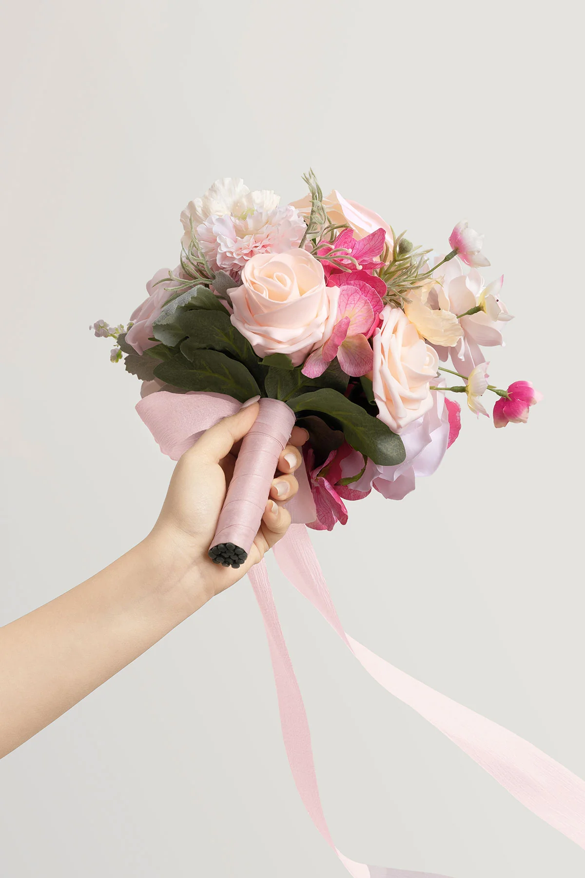 Bridesmaid Bouquet in Powder Pink & Berry Pink & Cream (Set of 4) - Image 2