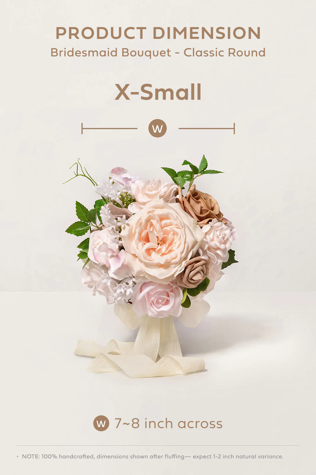 Bridesmaid Bouquet in Powder Pink & Sand Beige | Clearance - Image 15