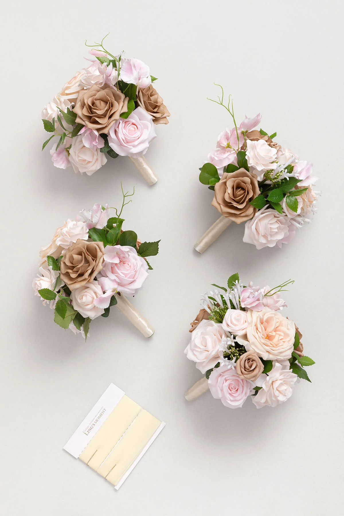 Bridesmaid Bouquet in Powder Pink & Sand Beige | Clearance - Image 9