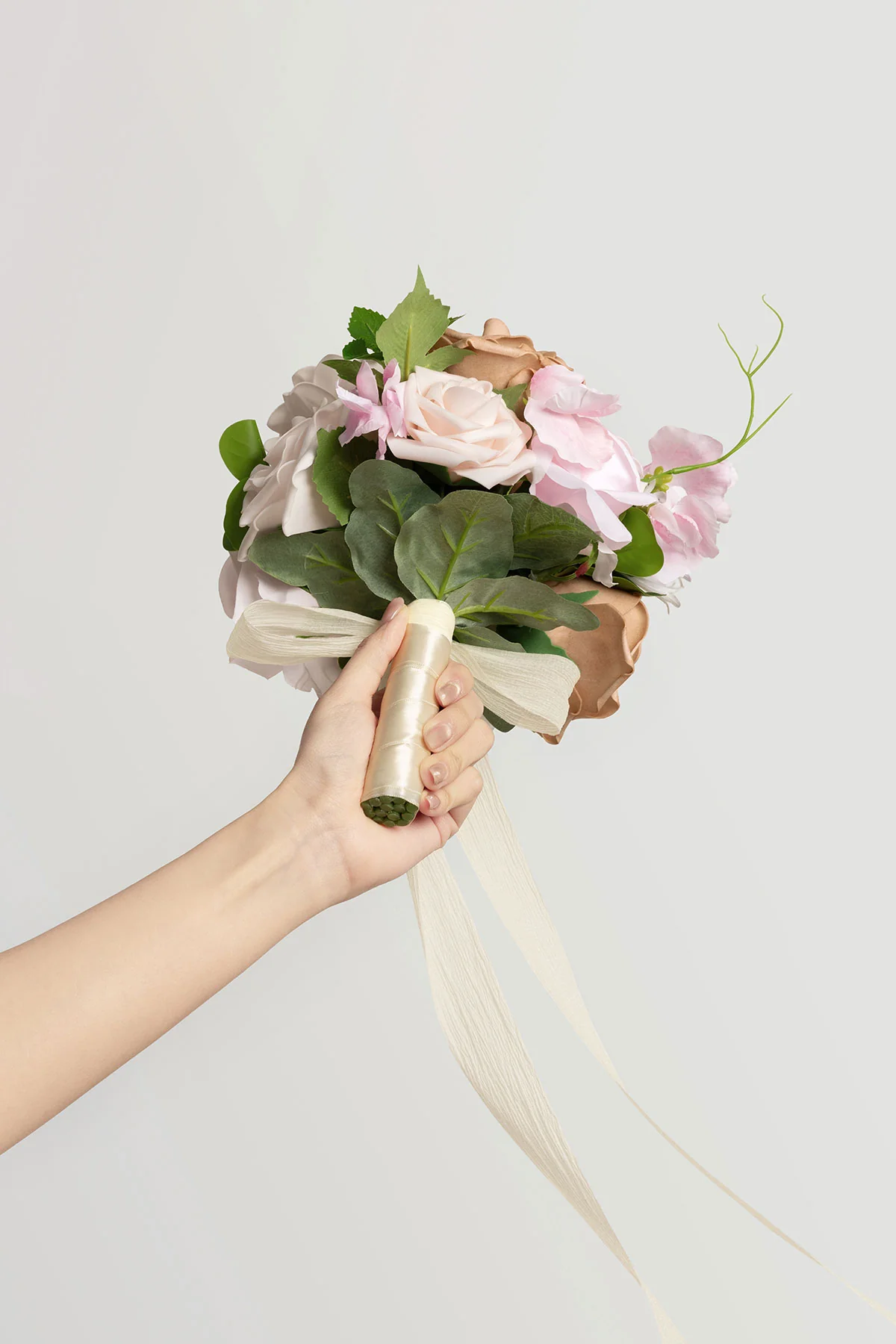 Bridesmaid Bouquet in Powder Pink & Sand Beige | Clearance - Image 8
