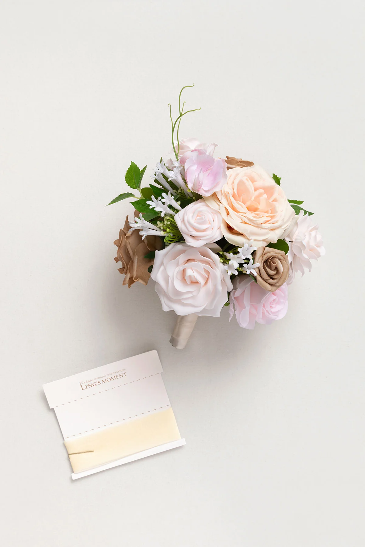 Bridesmaid Bouquet in Powder Pink & Sand Beige | Clearance - Image 17