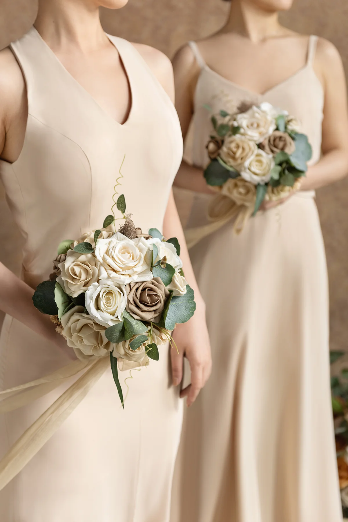 Bridesmaid Bouquet in White & Beige | Clearance - Image 2