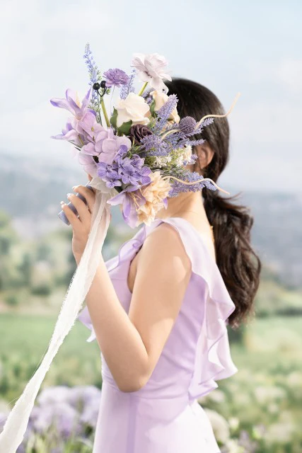 Bridesmaid Bouquets in French Lavender & Plum | Clearance - Image 5