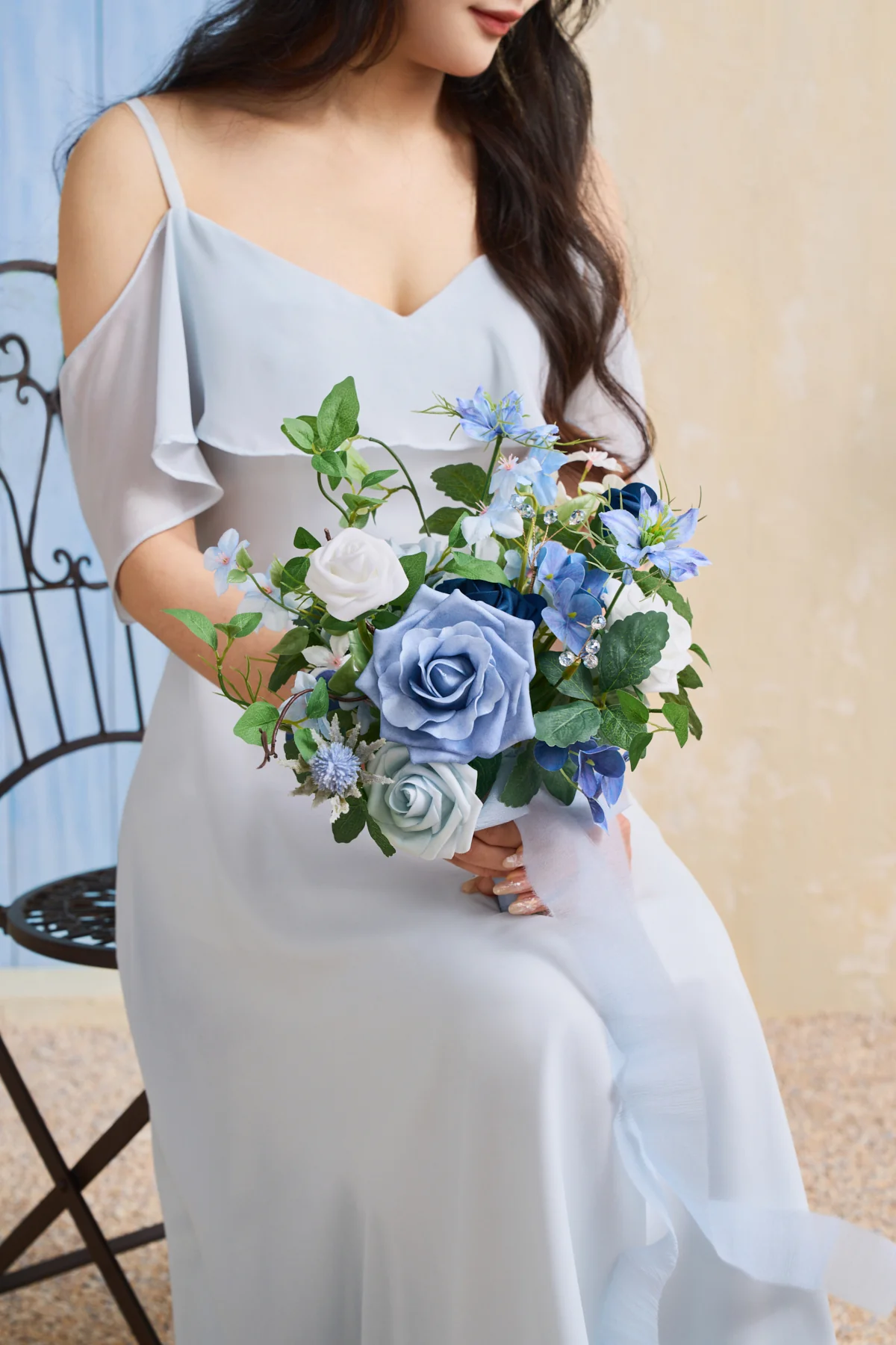 Bridesmaid Bouquets in Timeless French Blue & White | Clearance - Image 5