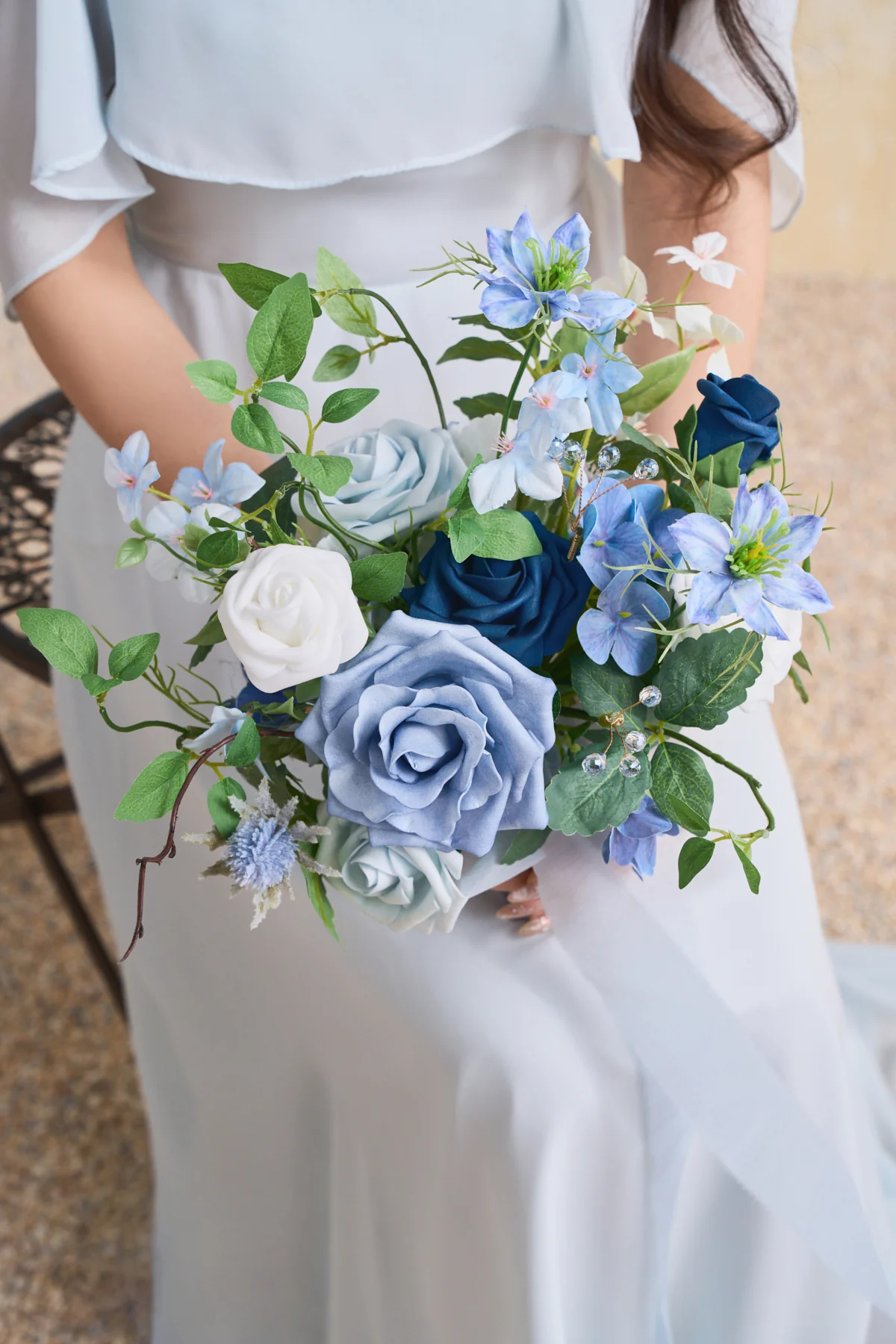 Bridesmaid Bouquets in Timeless French Blue & White | Clearance - Image 6