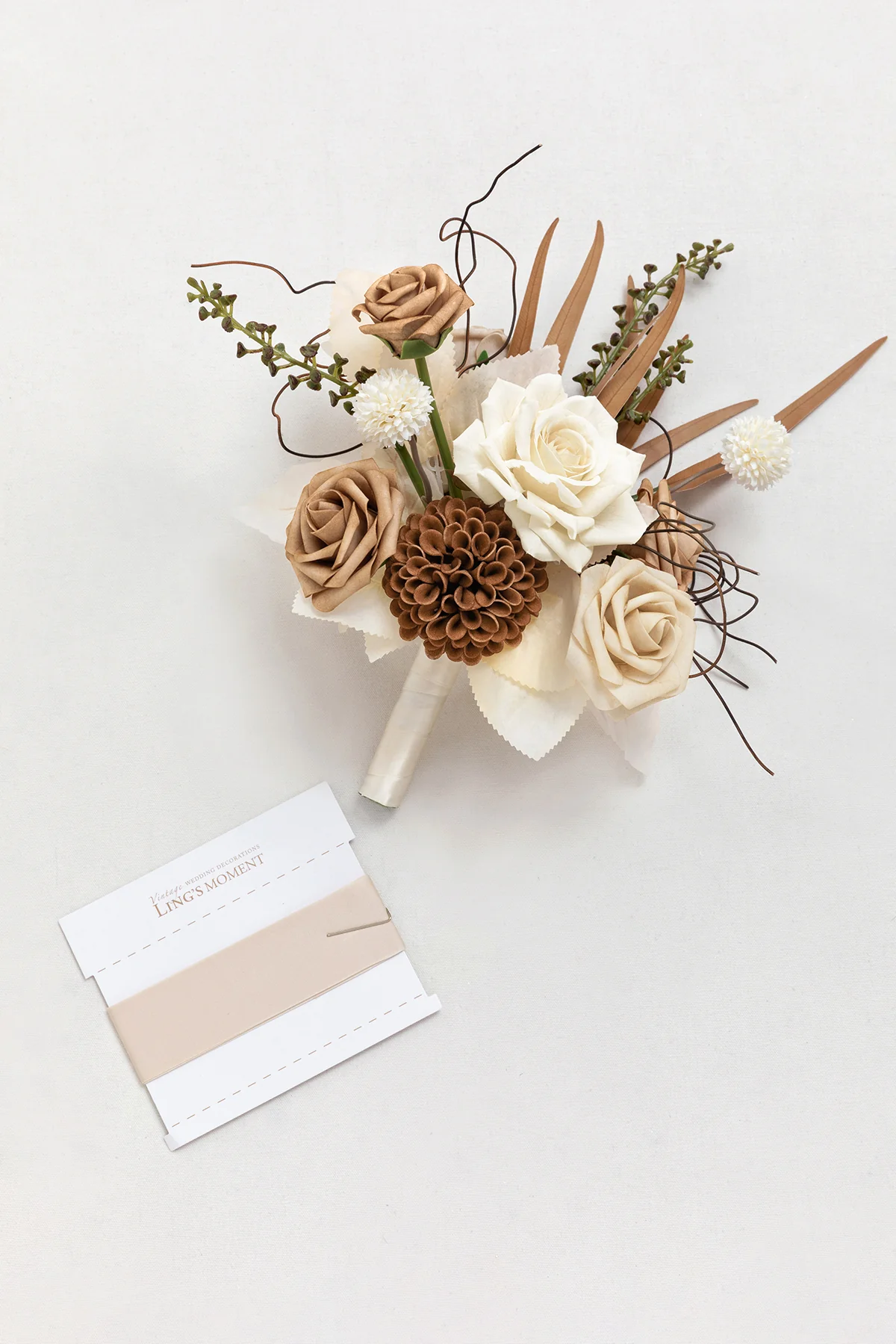 Bridesmaid Posy in Beige Raw Serenity - Image 6