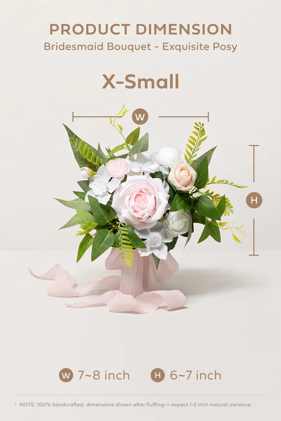 Bridesmaid Posy in Blush & Cream | Clearance - Image 6