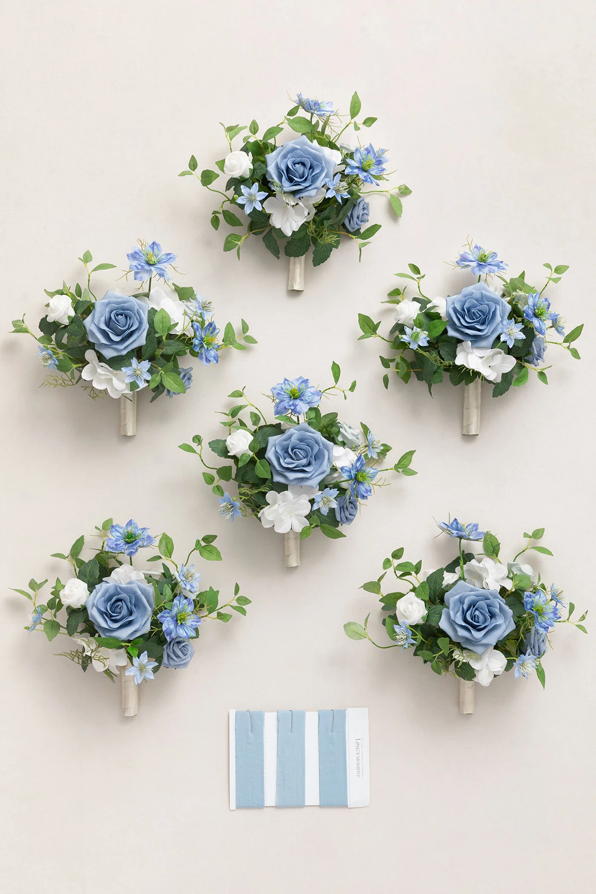 Bridesmaid Posy in Dusty Blue & White | Clearance - Image 6