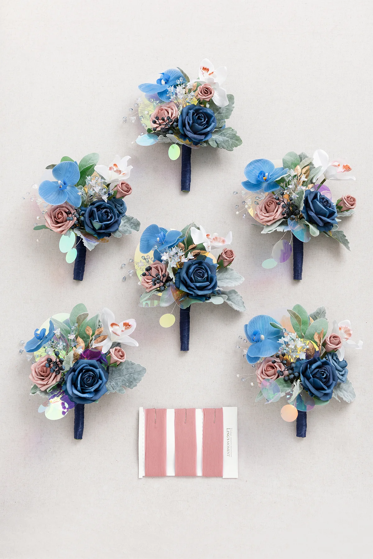 Bridesmaid Posy in Dusty Rose & Navy | Clearance - Image 8
