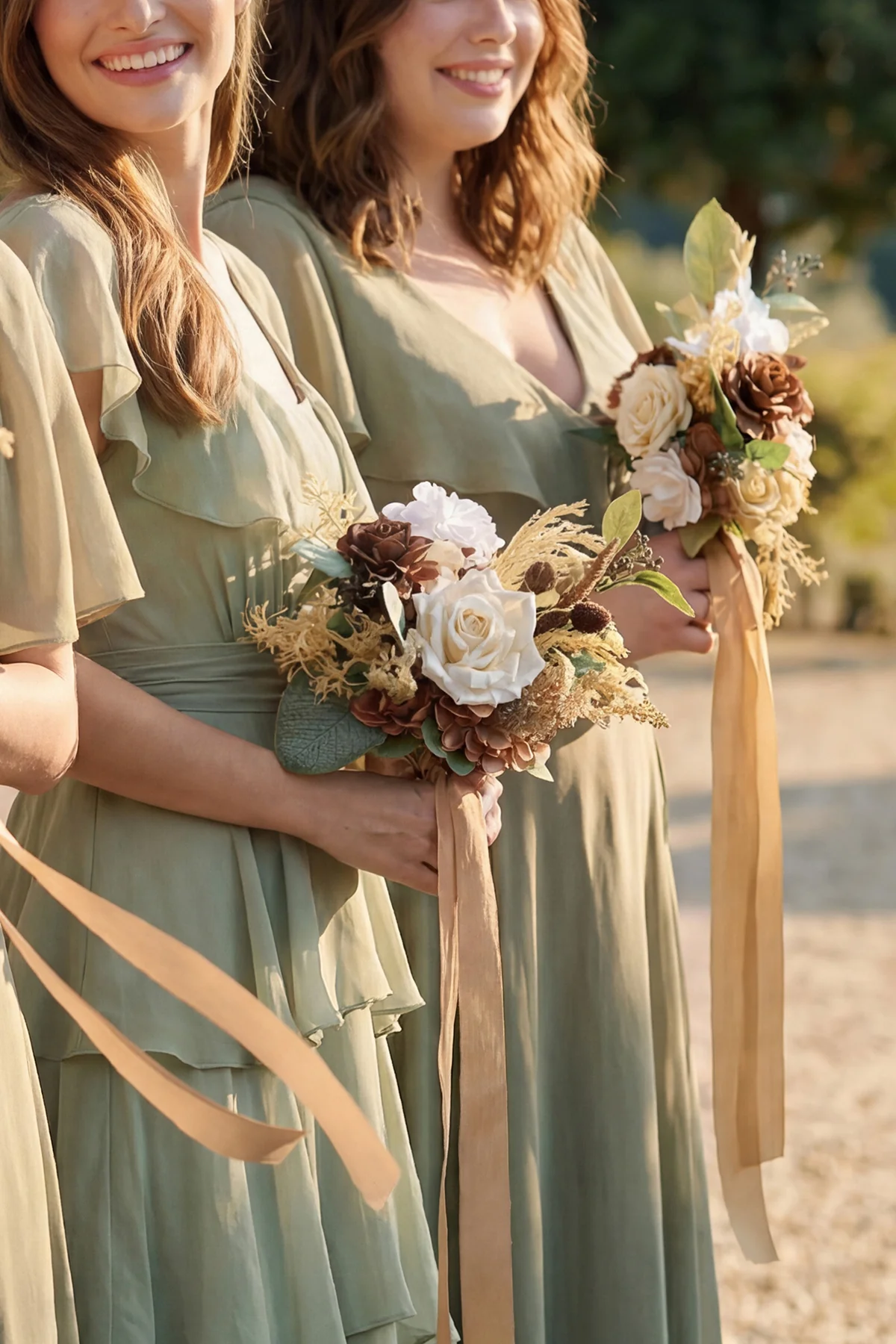 Bridesmaid Posy in Earth Brown & Beige - Image 8