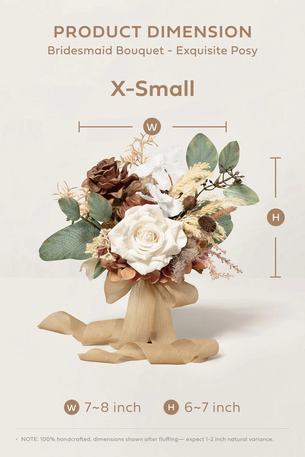 Bridesmaid Posy in Earth Brown & Beige - Image 11