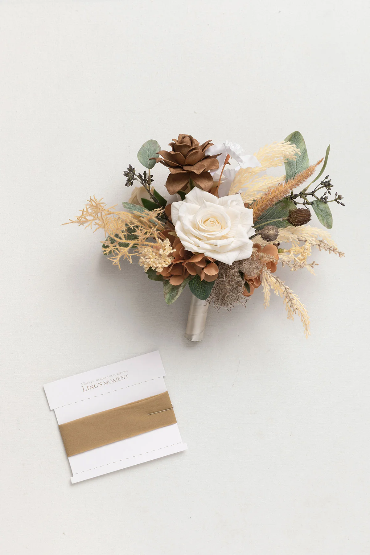 Bridesmaid Posy in Earth Brown & Beige - Image 12