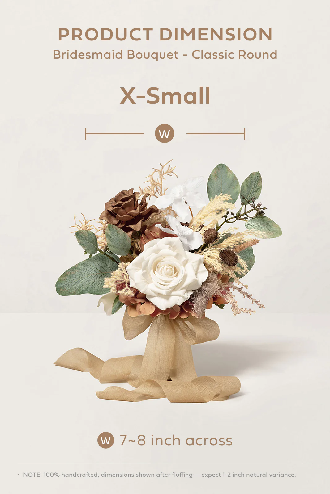 Bridesmaid Posy in Earth Brown & Beige - Image 6