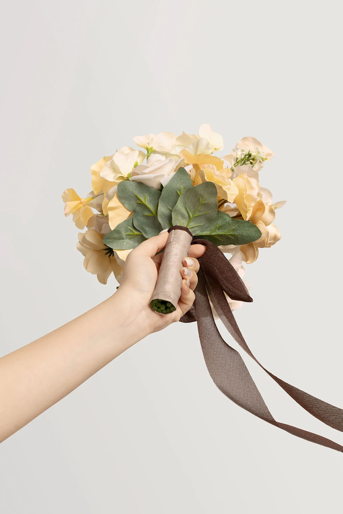 Bridesmaid Posy in Earth Brown & Butter Yellow | Clearance - Image 5