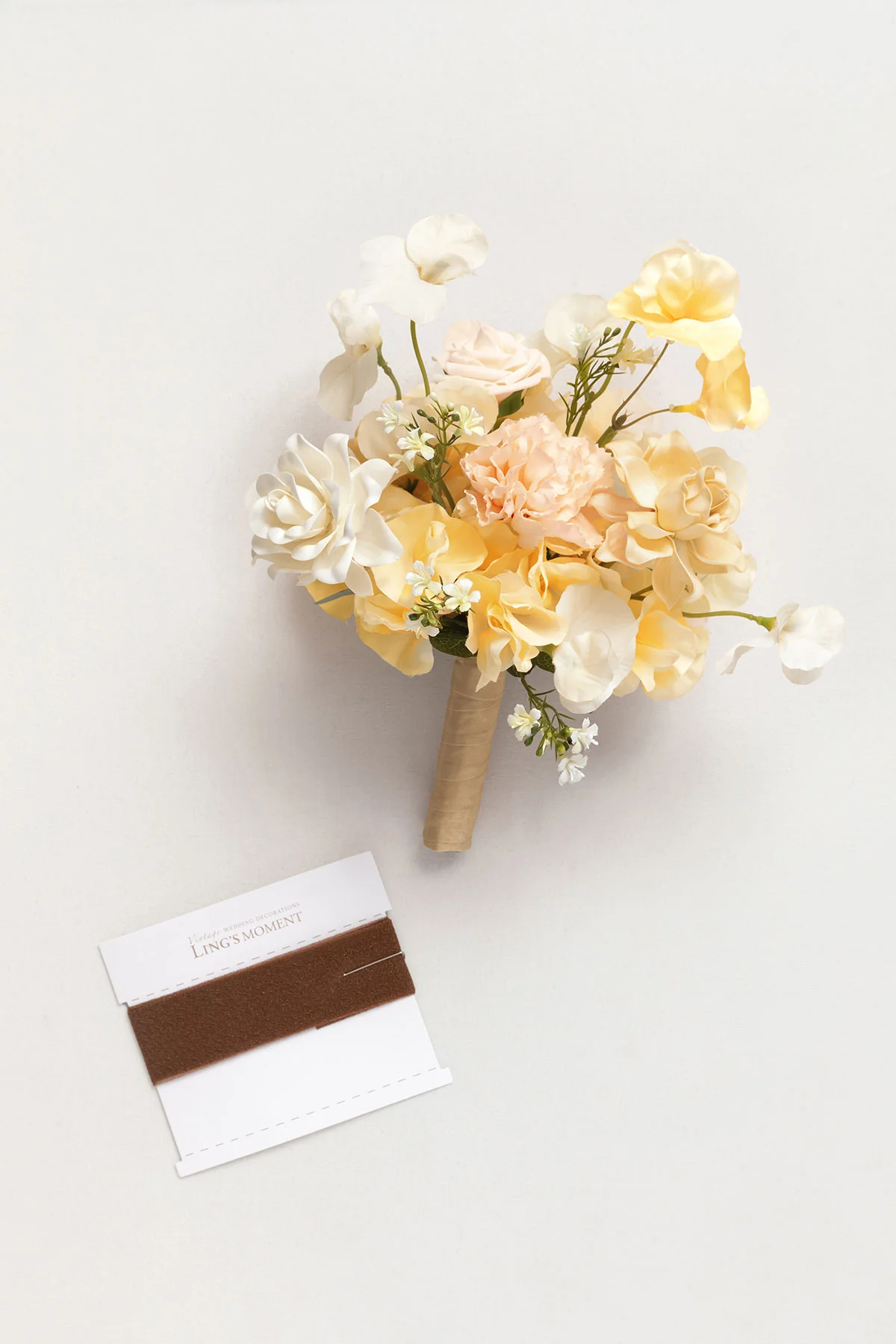 Bridesmaid Posy in Earth Brown & Butter Yellow | Clearance - Image 14