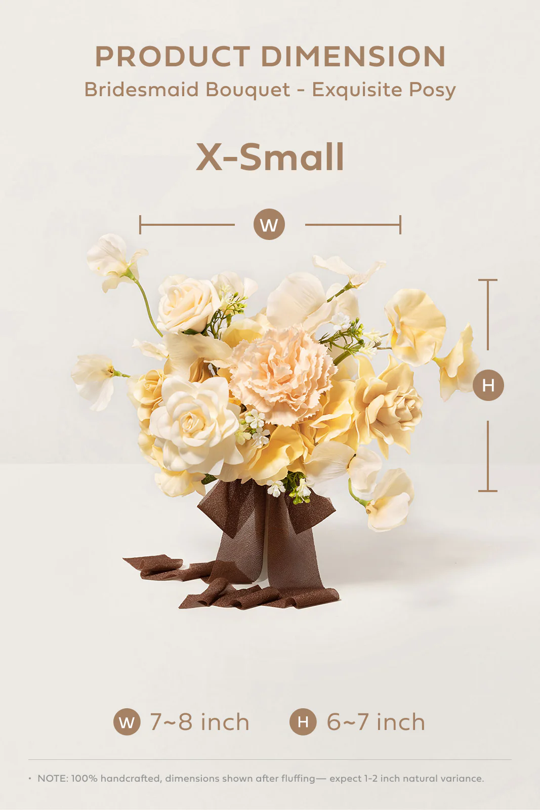 Bridesmaid Posy in Earth Brown & Butter Yellow | Clearance - Image 12