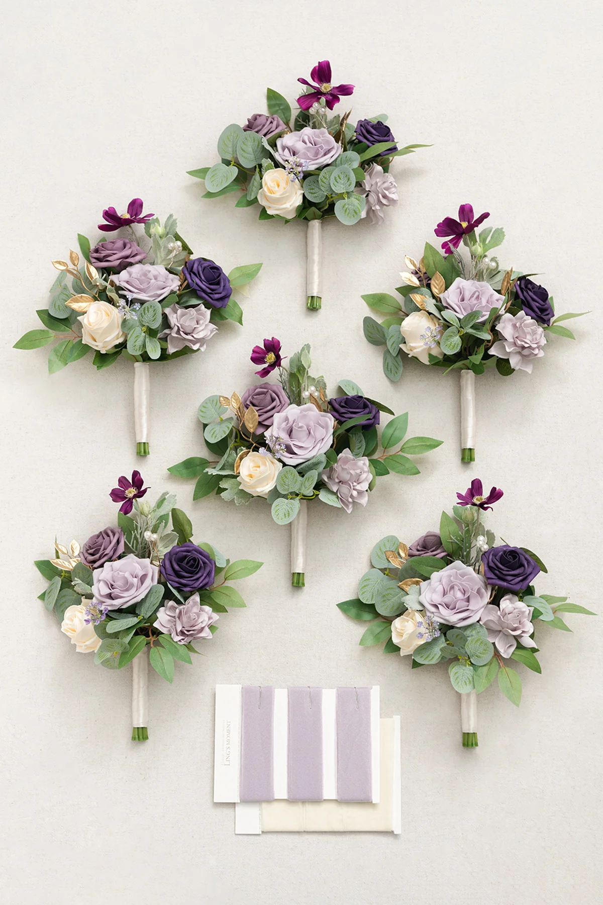 Bridesmaid Posy in Lilac & Gold - Image 5