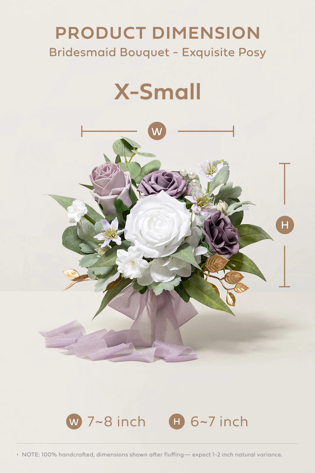 Bridesmaid Posy in Lilac & White - Image 6