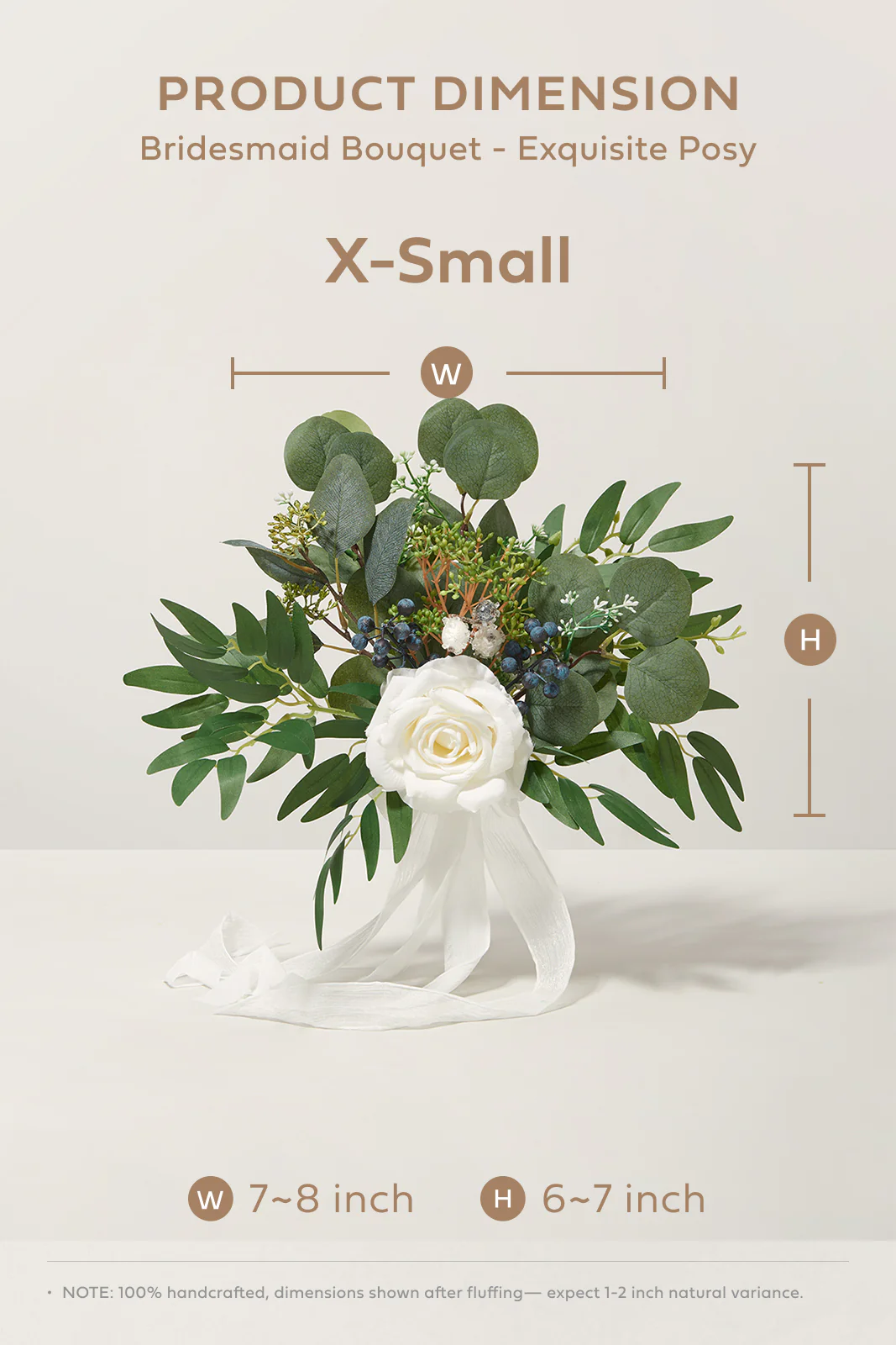 Bridesmaid Posy in Natural Whites - Image 7